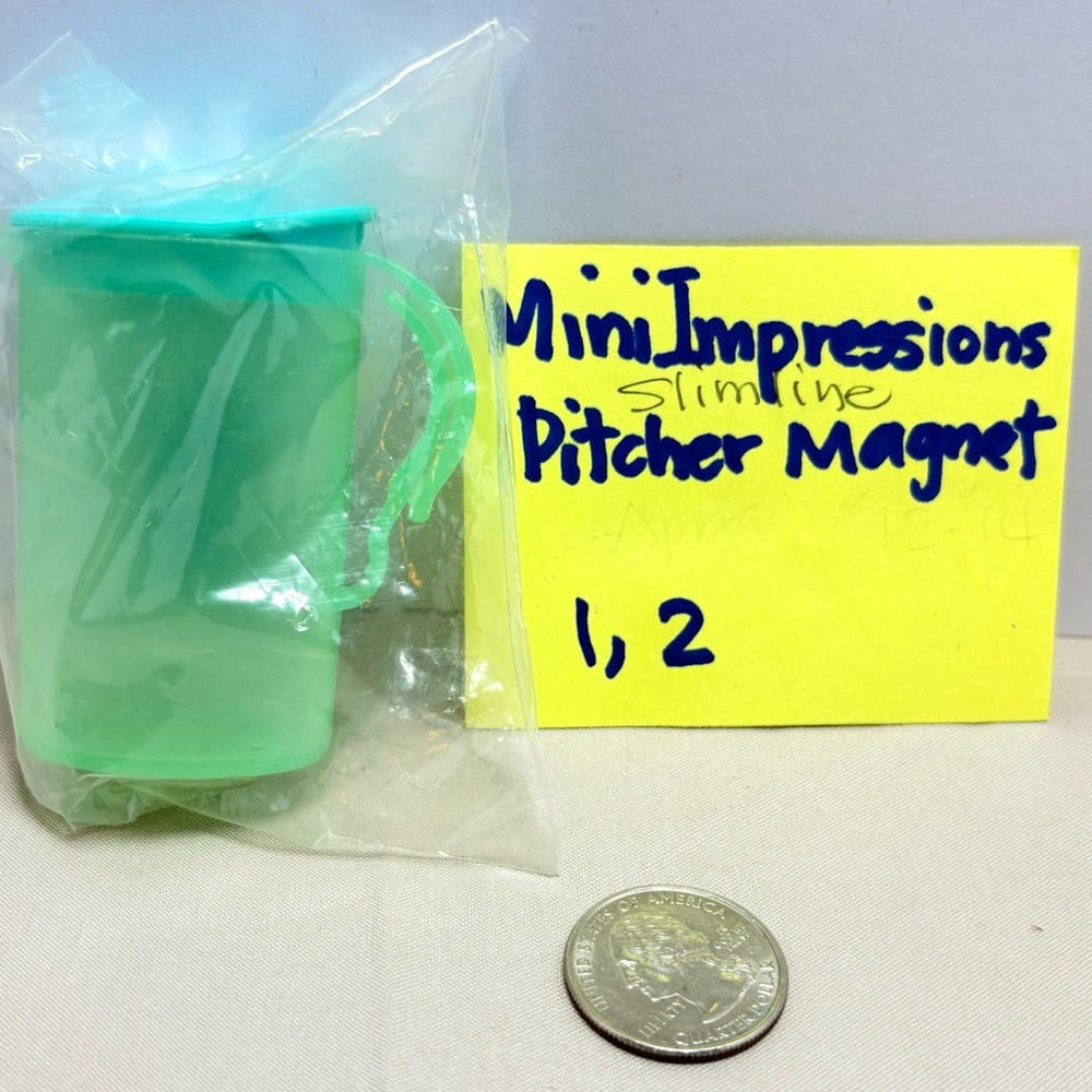 Tupperware Aqua Mini Impressions Slimline Pitcher Magnet
